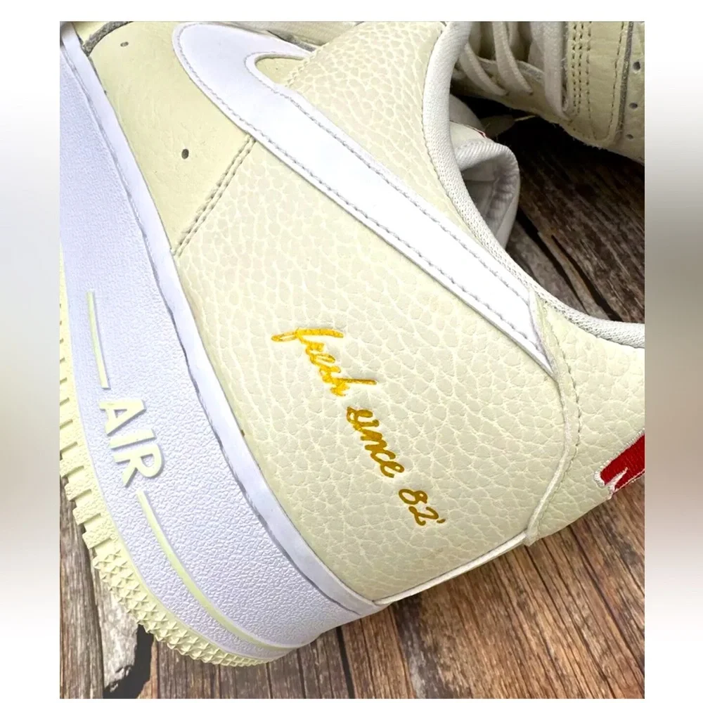 Nike Air Force 1 '07 PRM EMB 'Popcorn' Coconut Milk CW2919-100 Men’s Size 14 AF1